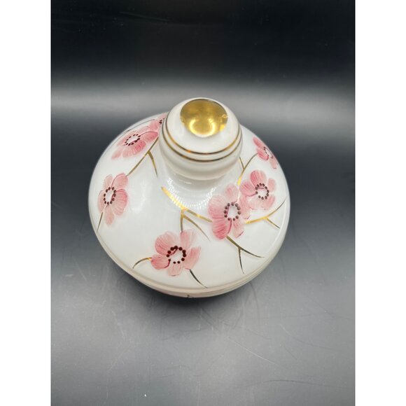 Porcelain Hand Painted Cherry Blossom Trinket Keepsake Lidded Dish Made Germany - Picture 2 of 7